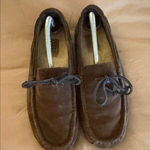 UGG Men's Dark Brown Leather Slip-Ons